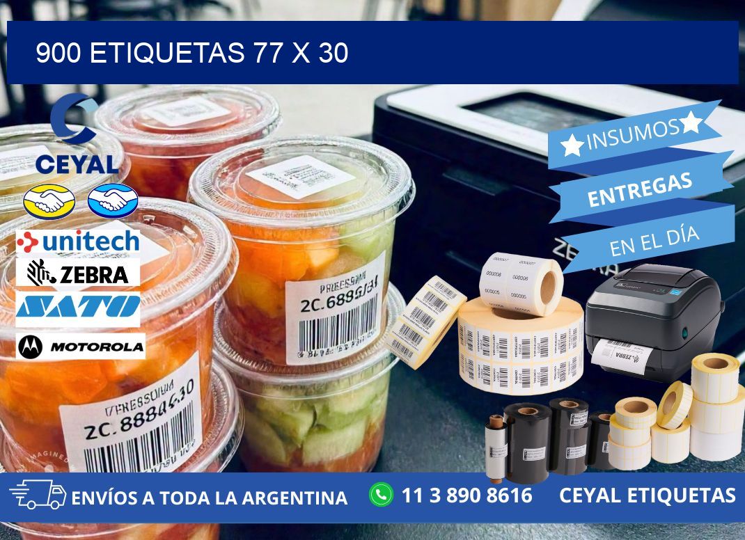 900 ETIQUETAS 77 x 30