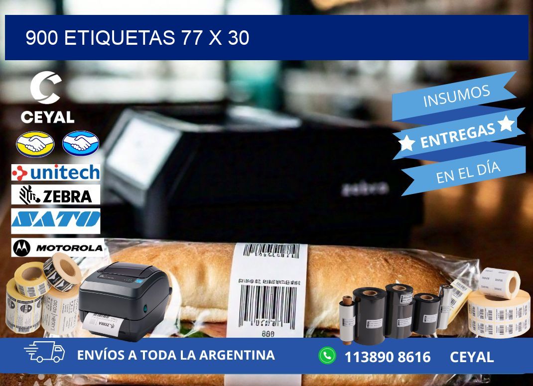 900 ETIQUETAS 77 x 30