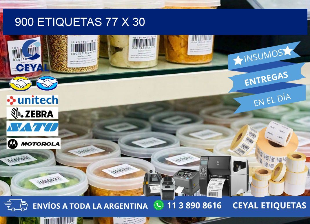 900 ETIQUETAS 77 x 30
