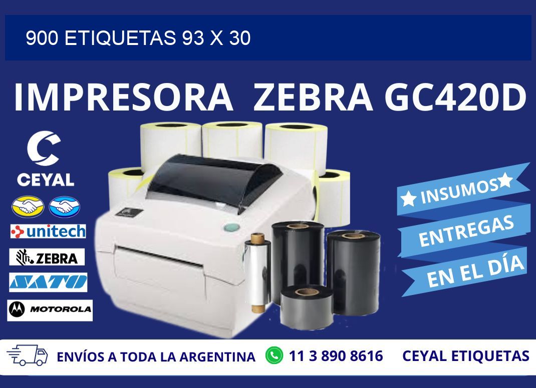 900 ETIQUETAS 93 x 30