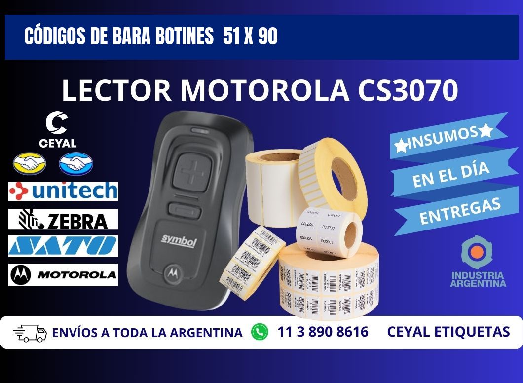 CÓDIGOS DE BARA BOTINES  51 x 90