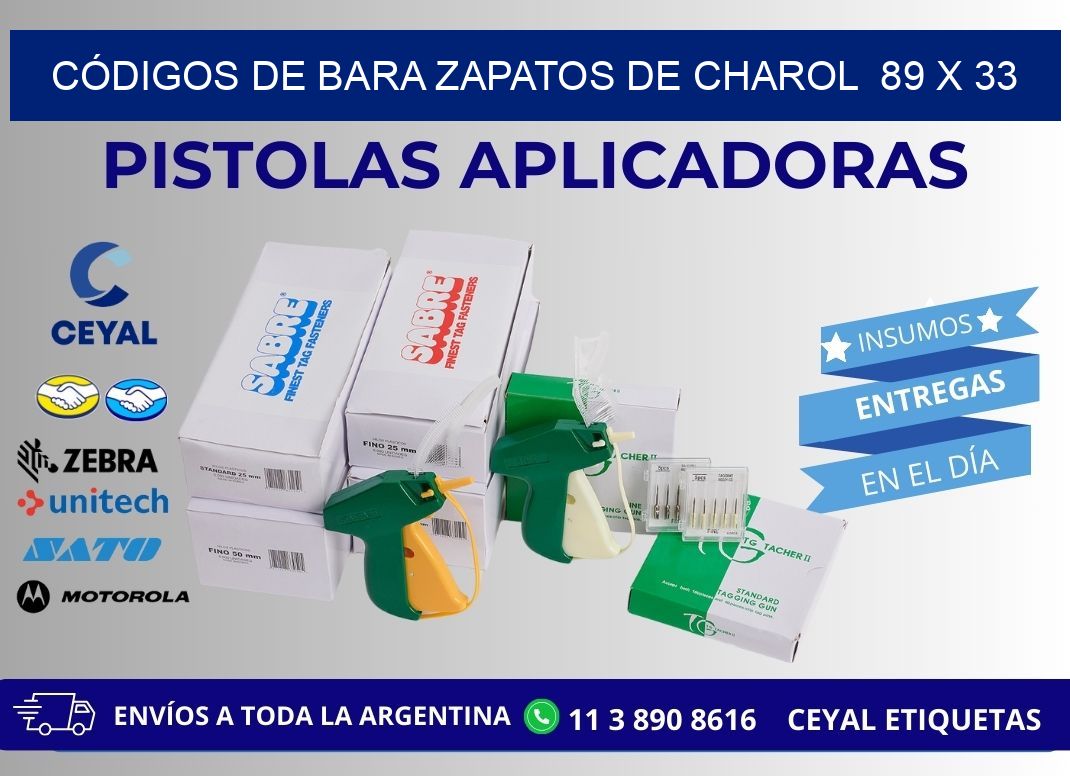CÓDIGOS DE BARA ZAPATOS DE CHAROL  89 x 33