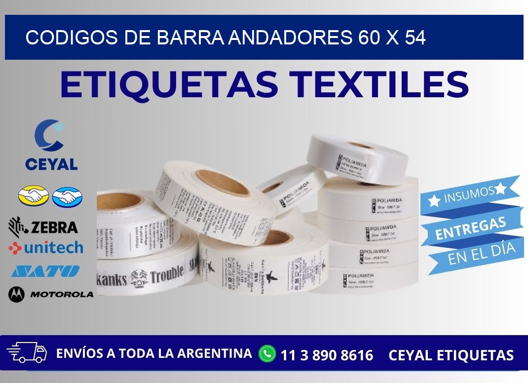 CODIGOS DE BARRA ANDADORES 60 x 54