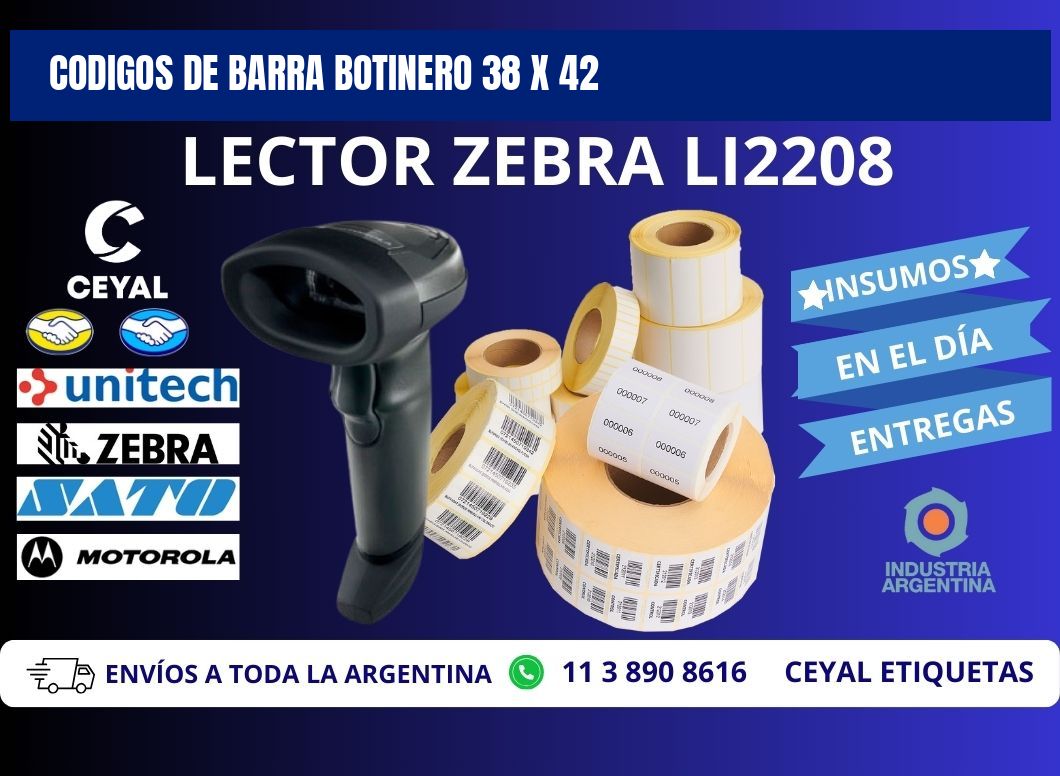 CODIGOS DE BARRA BOTINERO 38 x 42