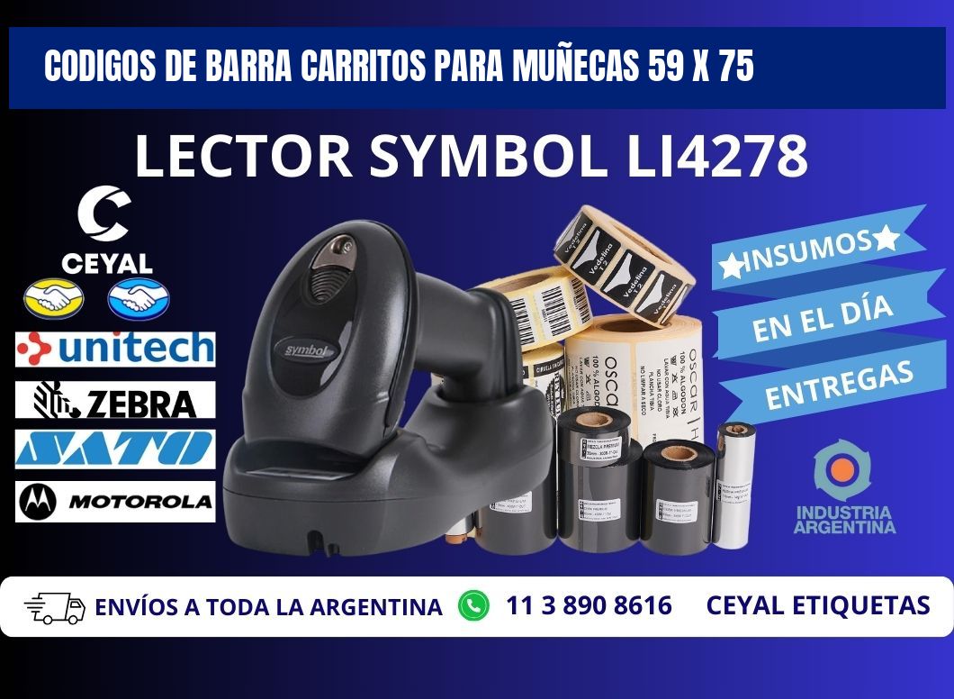 CODIGOS DE BARRA CARRITOS PARA MUÑECAS 59 x 75