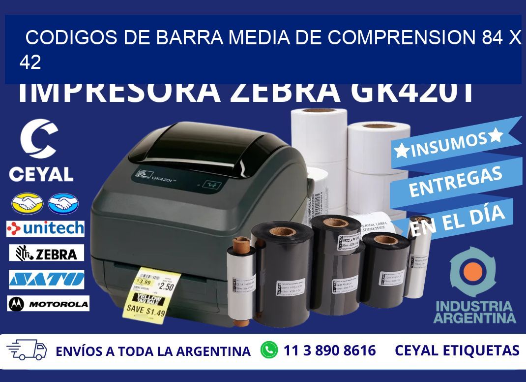 CODIGOS DE BARRA MEDIA DE COMPRENSION 84 x 42
