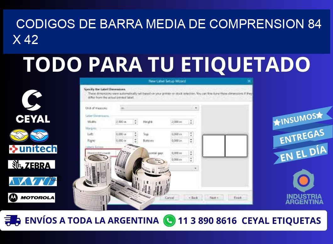 CODIGOS DE BARRA MEDIA DE COMPRENSION 84 x 42