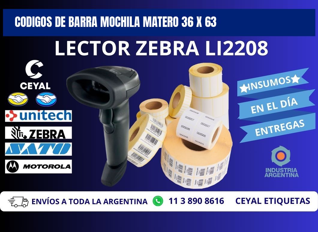 CODIGOS DE BARRA MOCHILA MATERO 36 x 63