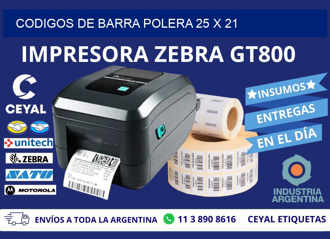CODIGOS DE BARRA POLERA 25 x 21