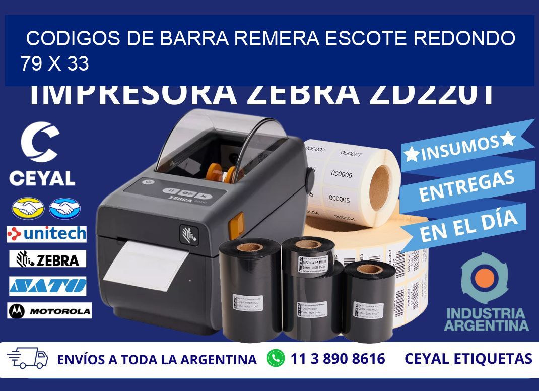 CODIGOS DE BARRA REMERA ESCOTE REDONDO 79 x 33