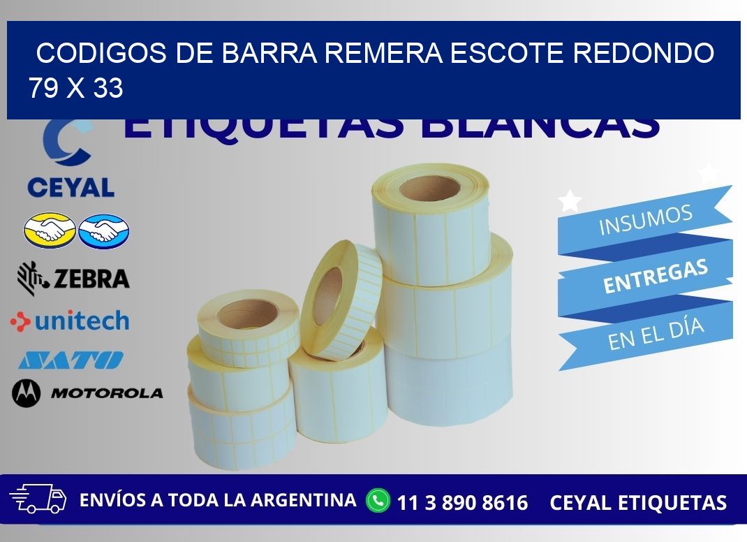 CODIGOS DE BARRA REMERA ESCOTE REDONDO 79 x 33
