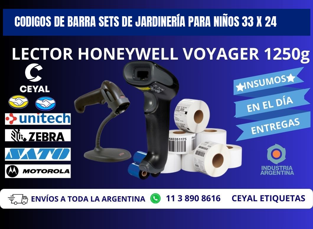 CODIGOS DE BARRA SETS DE JARDINERÍA PARA NIÑOS 33 x 24