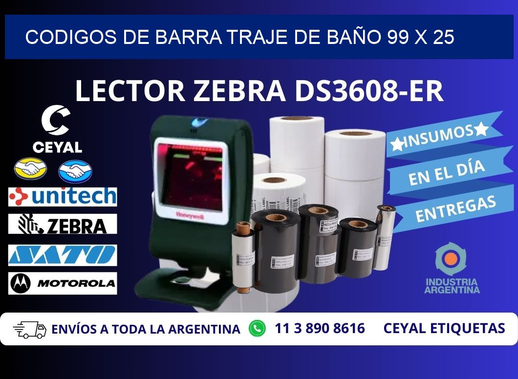 CODIGOS DE BARRA TRAJE DE BAÑO 99 x 25