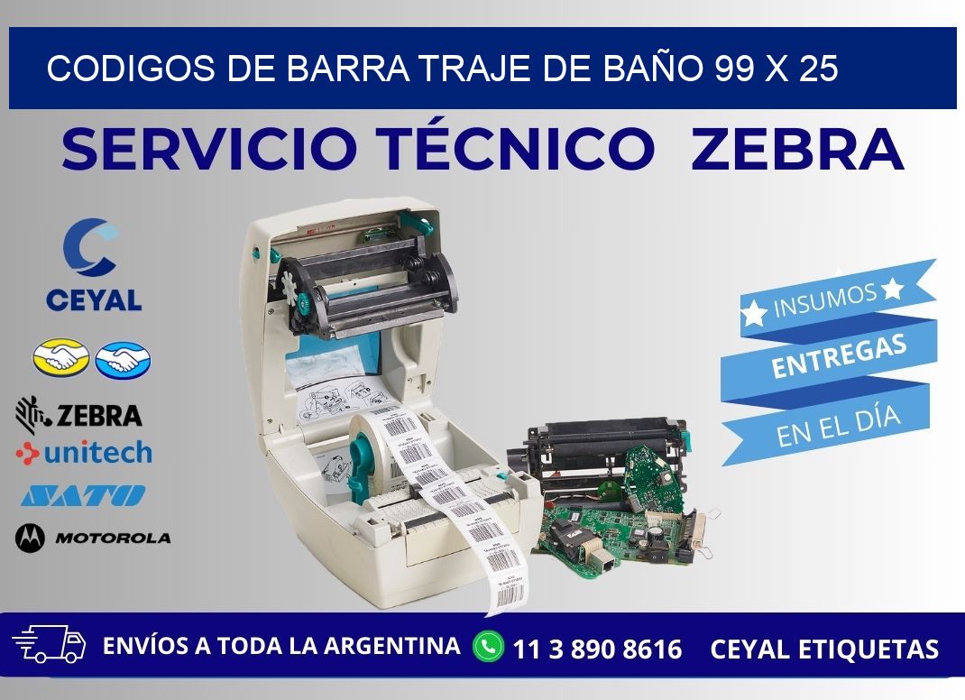 CODIGOS DE BARRA TRAJE DE BAÑO 99 x 25