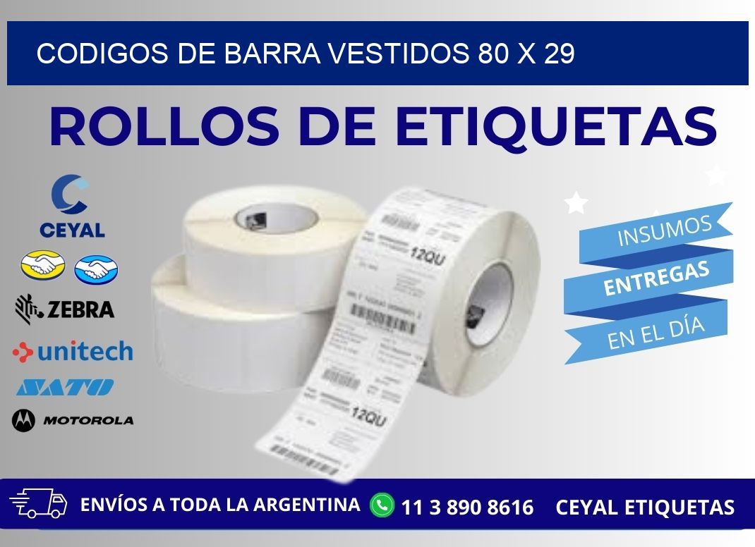 CODIGOS DE BARRA VESTIDOS 80 x 29
