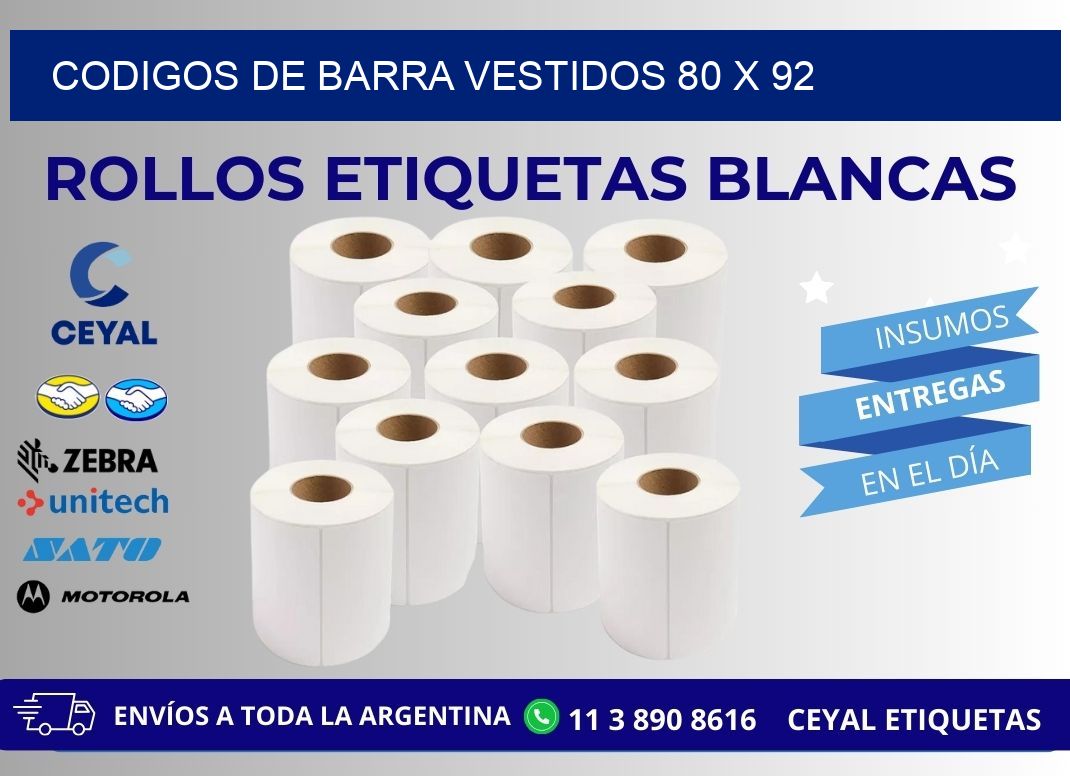 CODIGOS DE BARRA VESTIDOS 80 x 92