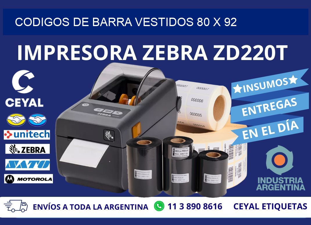 CODIGOS DE BARRA VESTIDOS 80 x 92