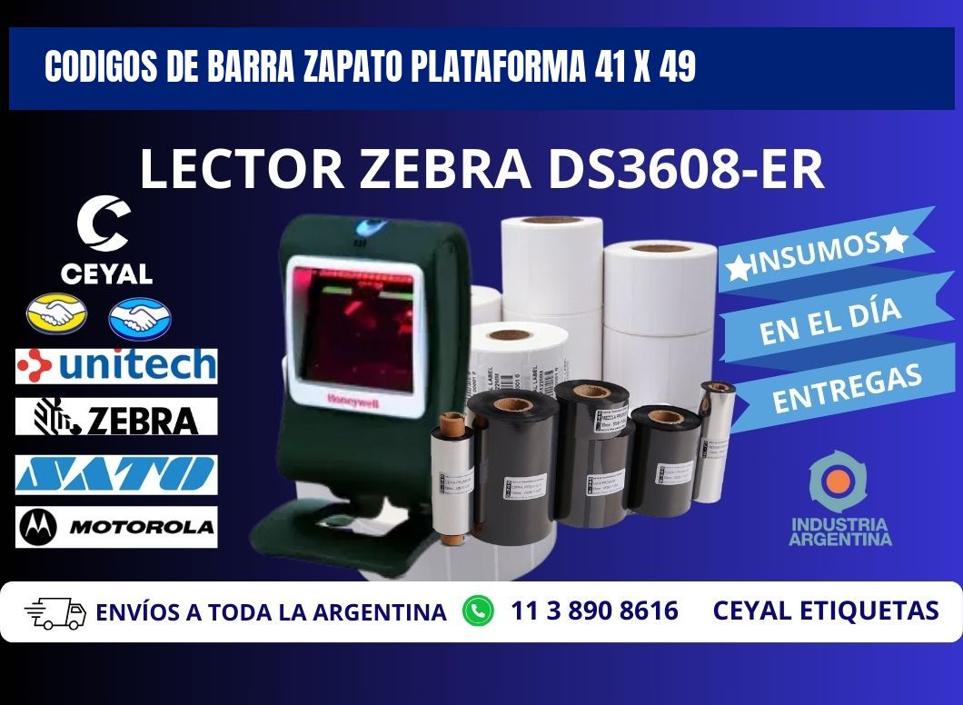 CODIGOS DE BARRA ZAPATO PLATAFORMA 41 x 49