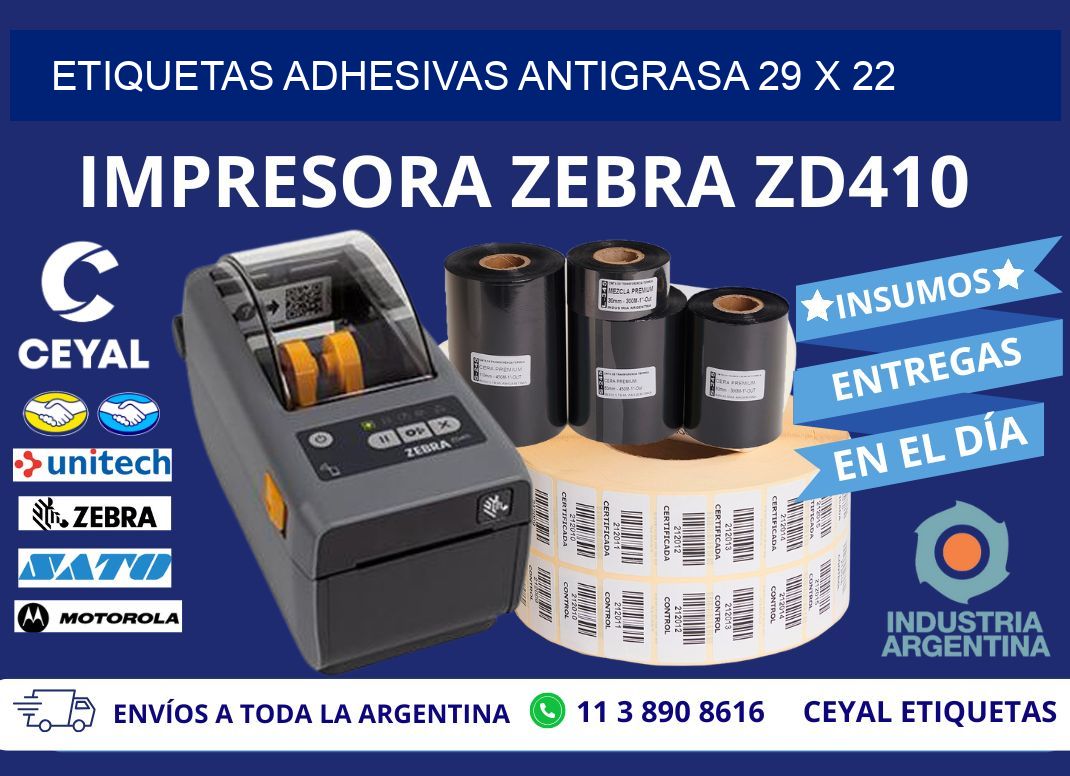 ETIQUETAS ADHESIVAS ANTIGRASA 29 x 22