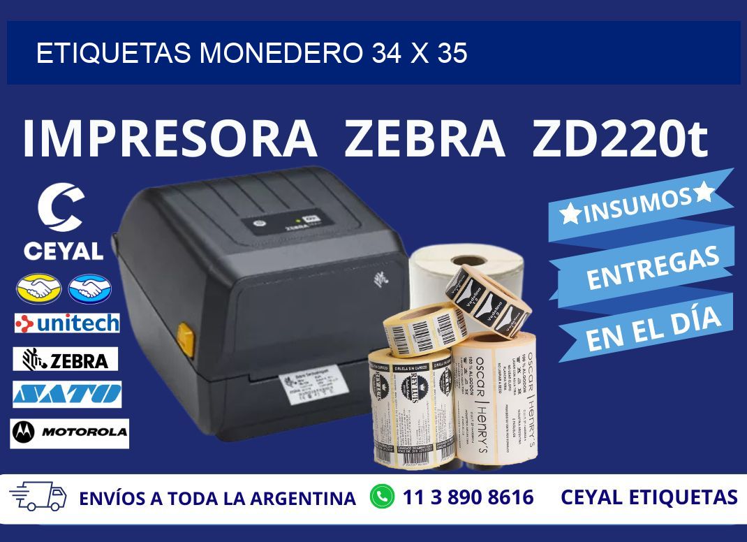 ETIQUETAS MONEDERO 34 x 35