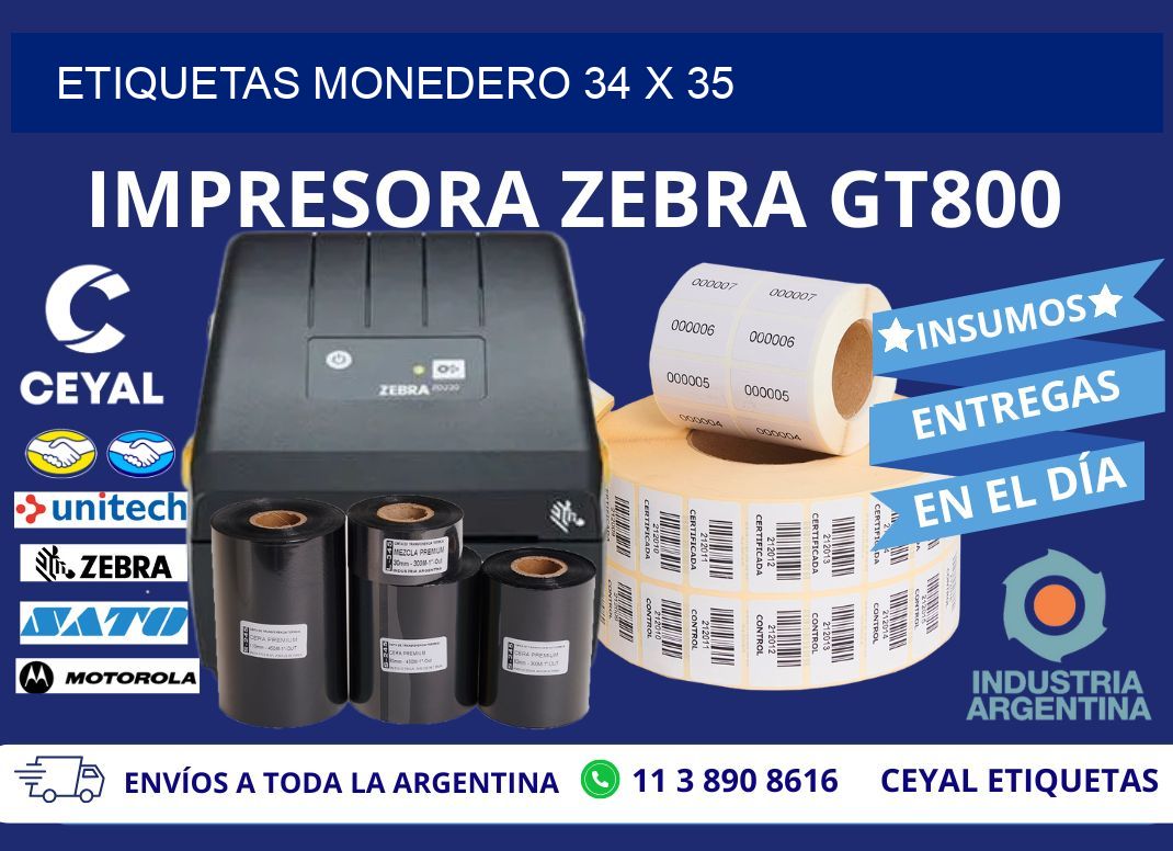 ETIQUETAS MONEDERO 34 x 35