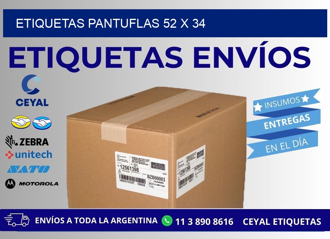 ETIQUETAS PANTUFLAS 52 x 34
