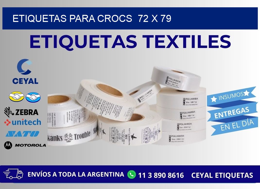 ETIQUETAS PARA CROCS  72 x 79