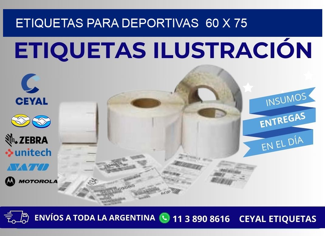 ETIQUETAS PARA DEPORTIVAS  60 x 75