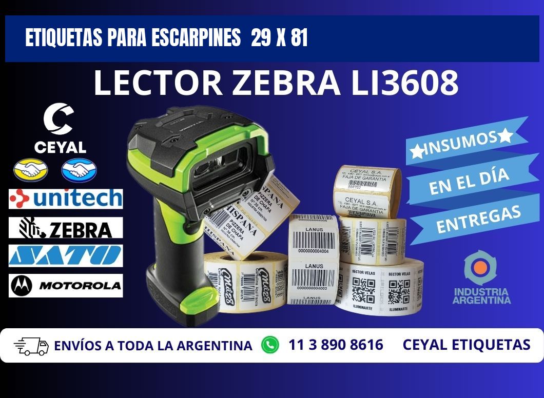 ETIQUETAS PARA ESCARPINES  29 x 81