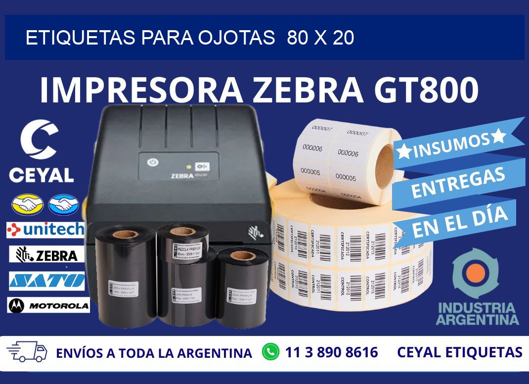ETIQUETAS PARA OJOTAS  80 x 20