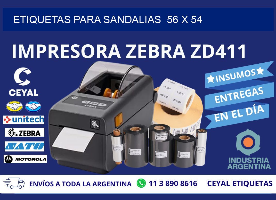 ETIQUETAS PARA SANDALIAS  56 x 54