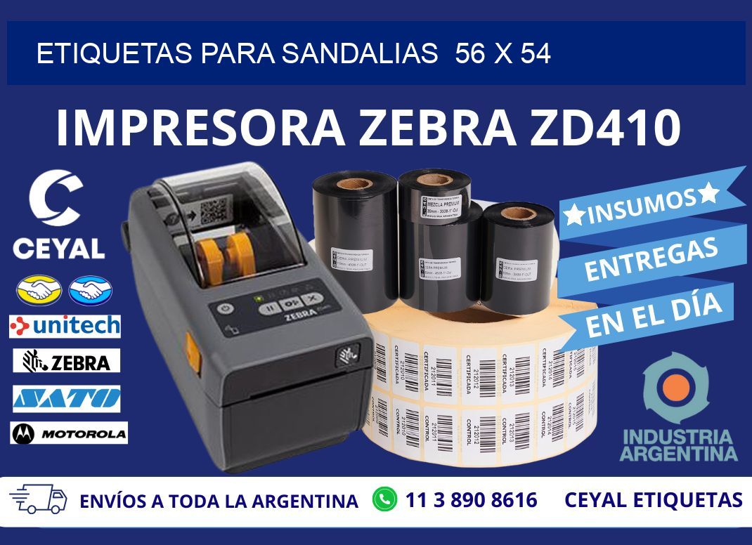 ETIQUETAS PARA SANDALIAS  56 x 54