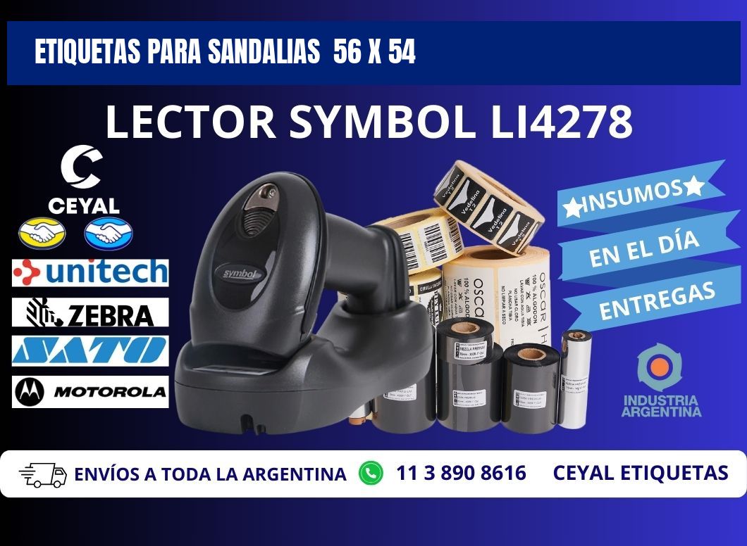 ETIQUETAS PARA SANDALIAS  56 x 54