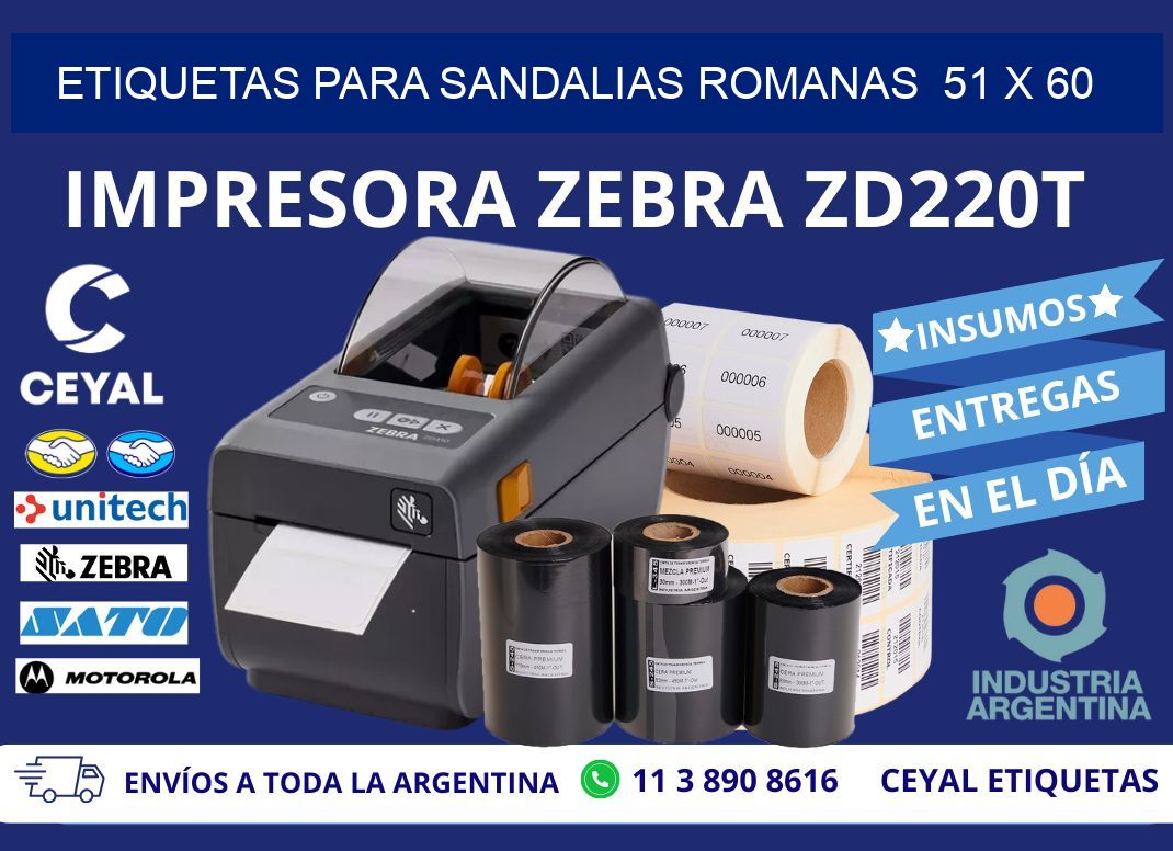 ETIQUETAS PARA SANDALIAS ROMANAS  51 x 60