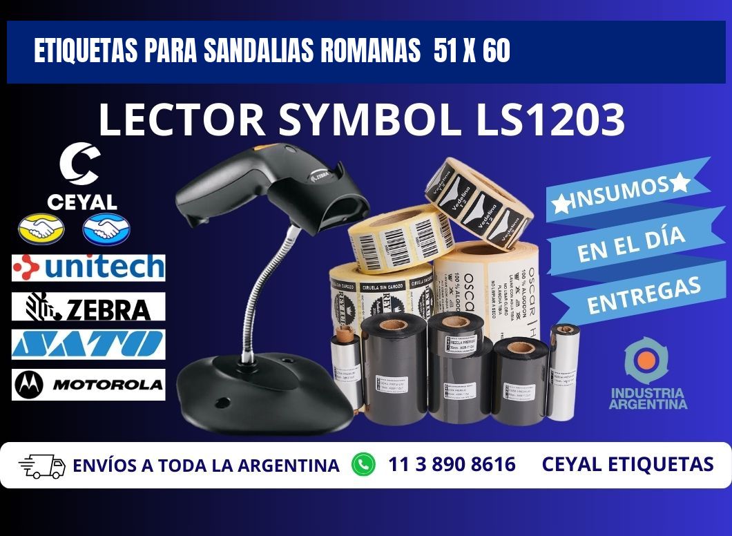 ETIQUETAS PARA SANDALIAS ROMANAS  51 x 60