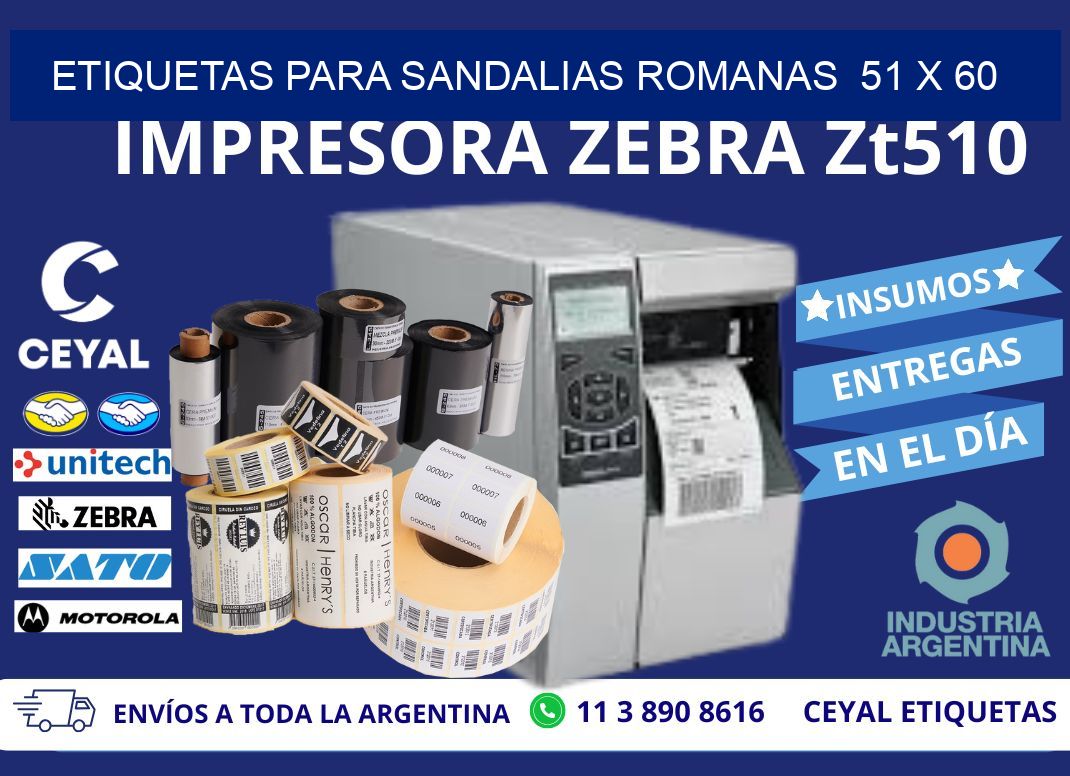 ETIQUETAS PARA SANDALIAS ROMANAS  51 x 60