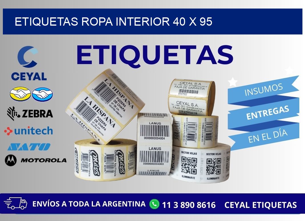 ETIQUETAS ROPA INTERIOR 40 x 95