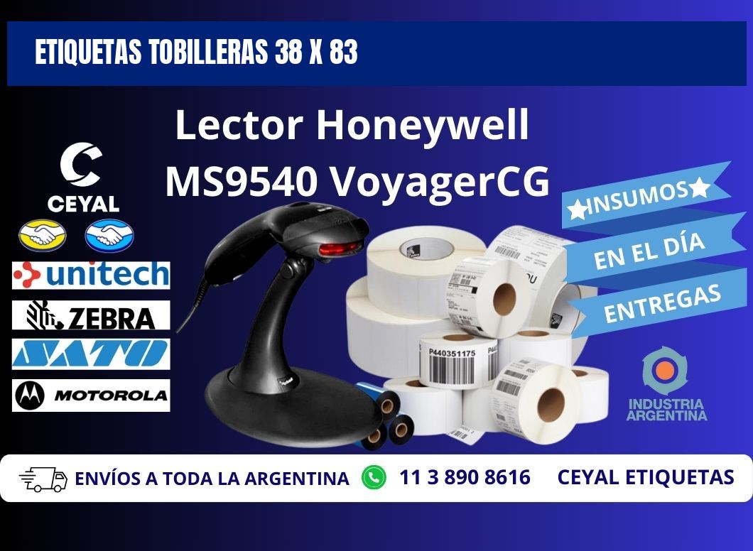 ETIQUETAS TOBILLERAS 38 x 83