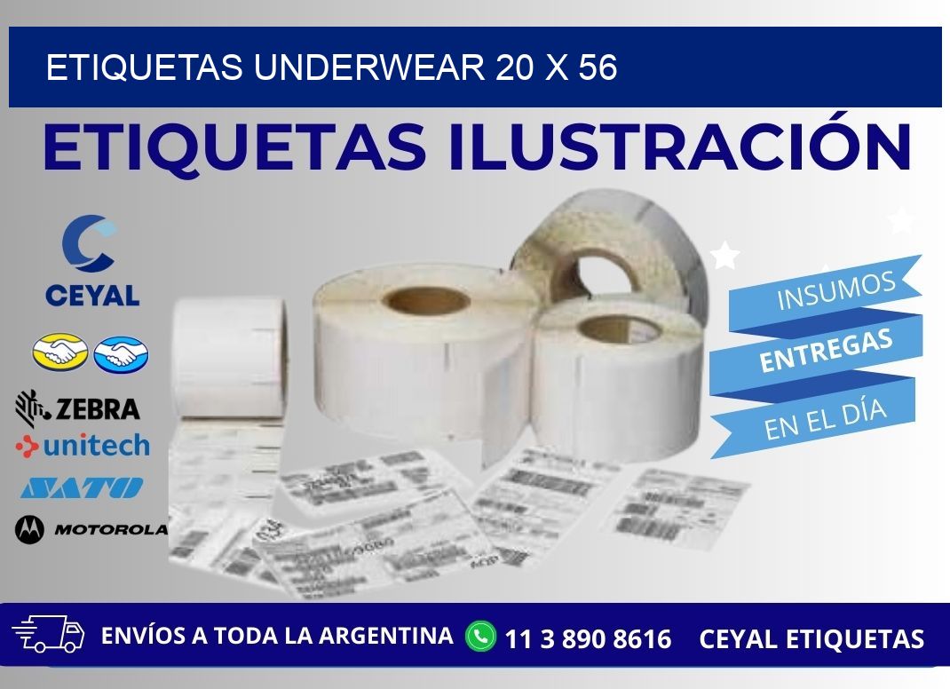 ETIQUETAS UNDERWEAR 20 x 56