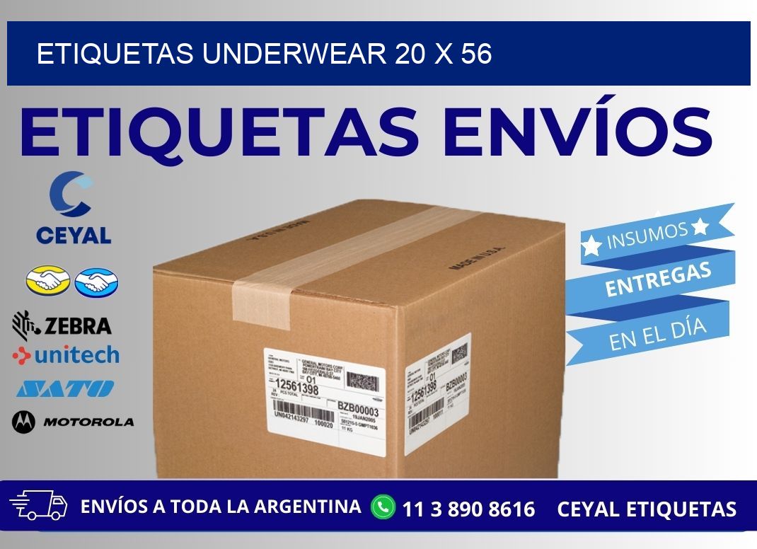 ETIQUETAS UNDERWEAR 20 x 56