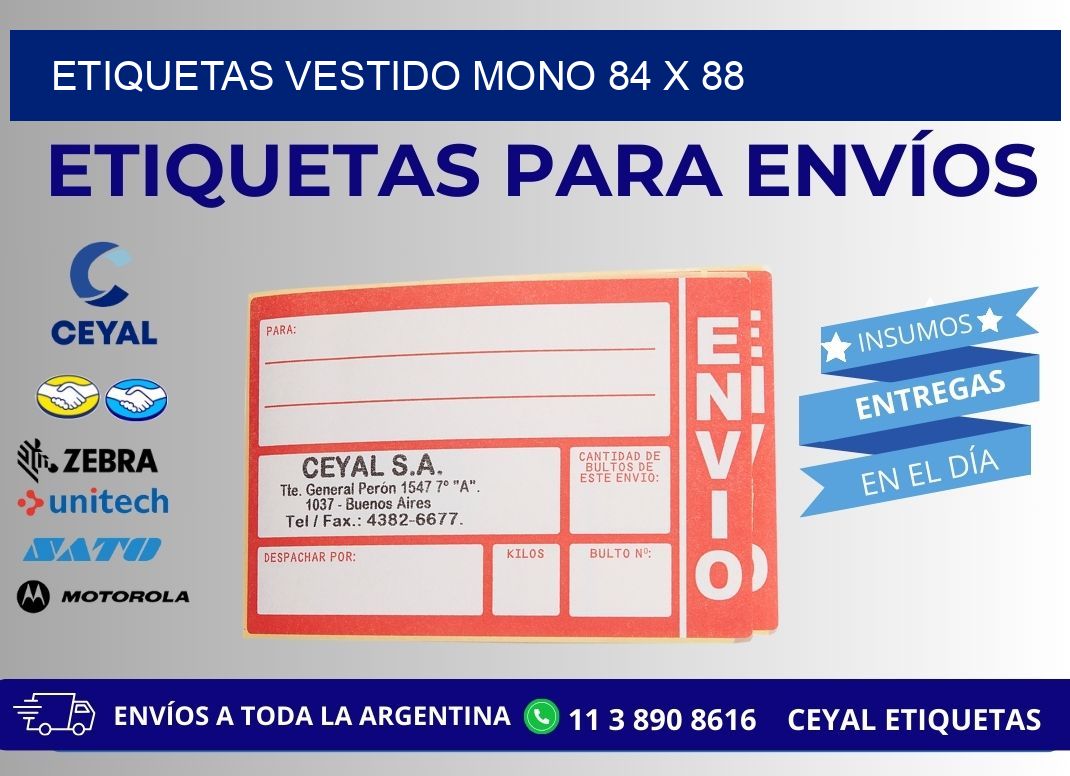 ETIQUETAS VESTIDO MONO 84 x 88