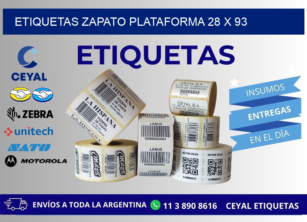 ETIQUETAS ZAPATO PLATAFORMA 28 x 93