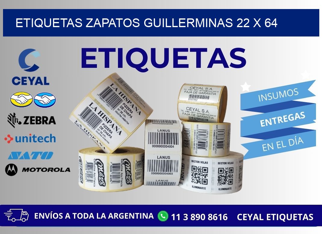 ETIQUETAS ZAPATOS GUILLERMINAS 22 x 64