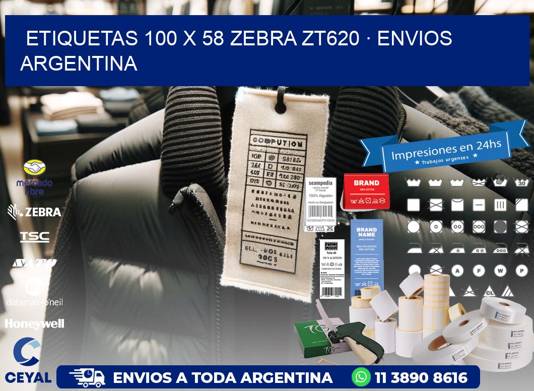 ETIQUETAS 100 x 58 ZEBRA ZT620 · ENVIOS ARGENTINA