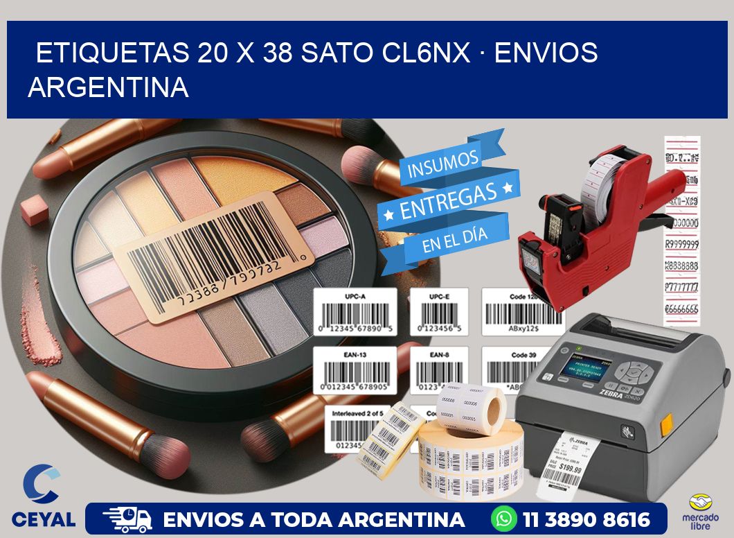 ETIQUETAS 20 x 38 SATO CL6NX · ENVIOS ARGENTINA
