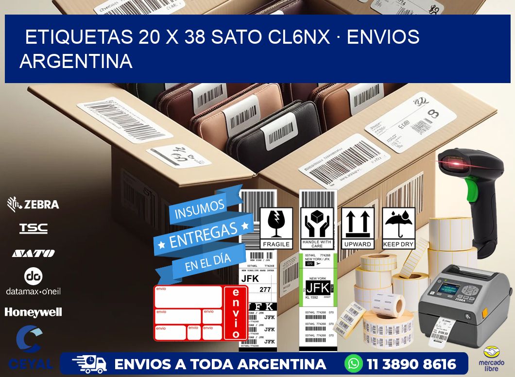 ETIQUETAS 20 x 38 SATO CL6NX · ENVIOS ARGENTINA