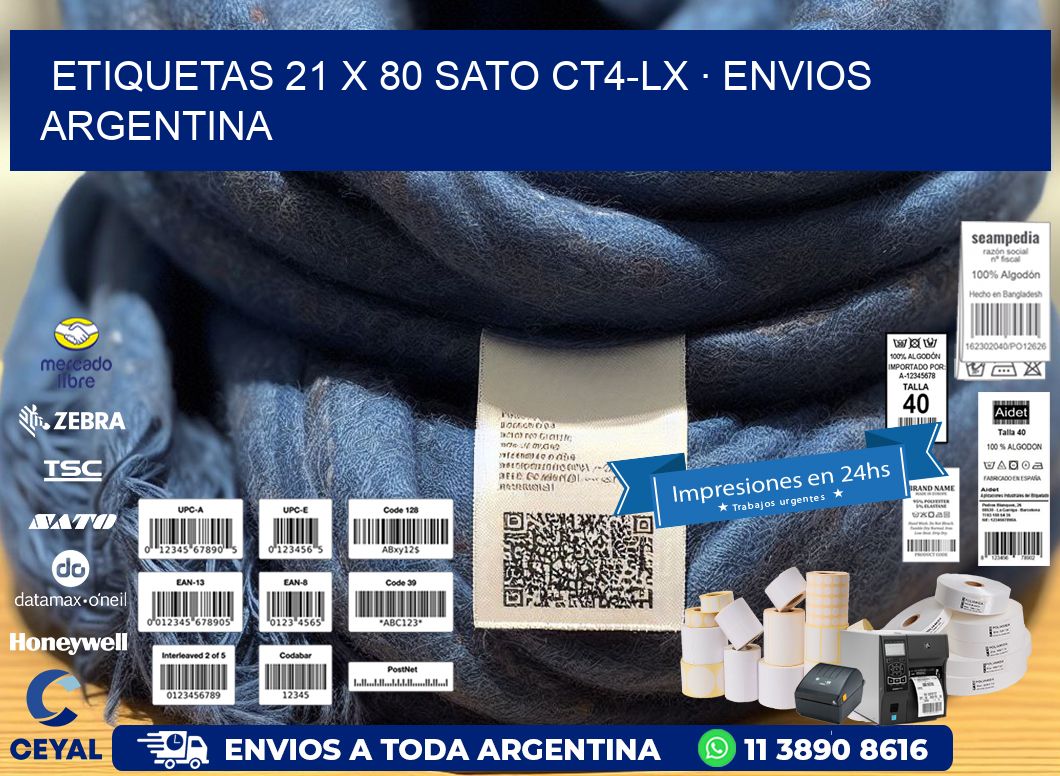 ETIQUETAS 21 x 80 SATO CT4-LX · ENVIOS ARGENTINA