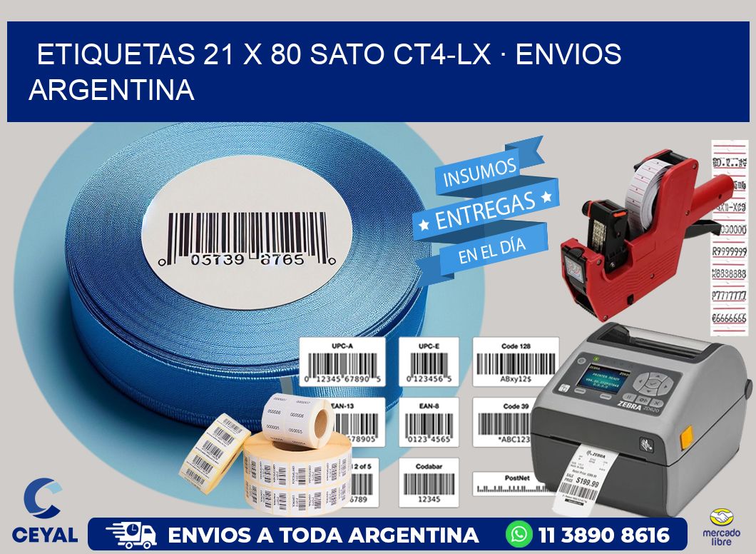 ETIQUETAS 21 x 80 SATO CT4-LX · ENVIOS ARGENTINA