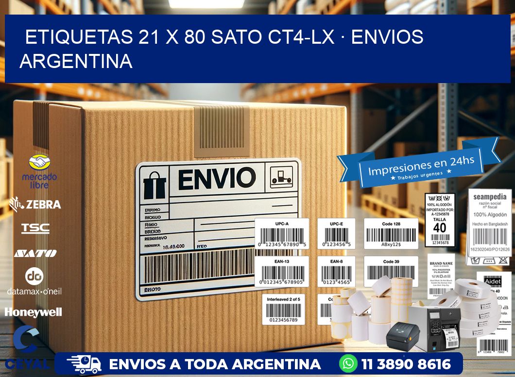 ETIQUETAS 21 x 80 SATO CT4-LX · ENVIOS ARGENTINA