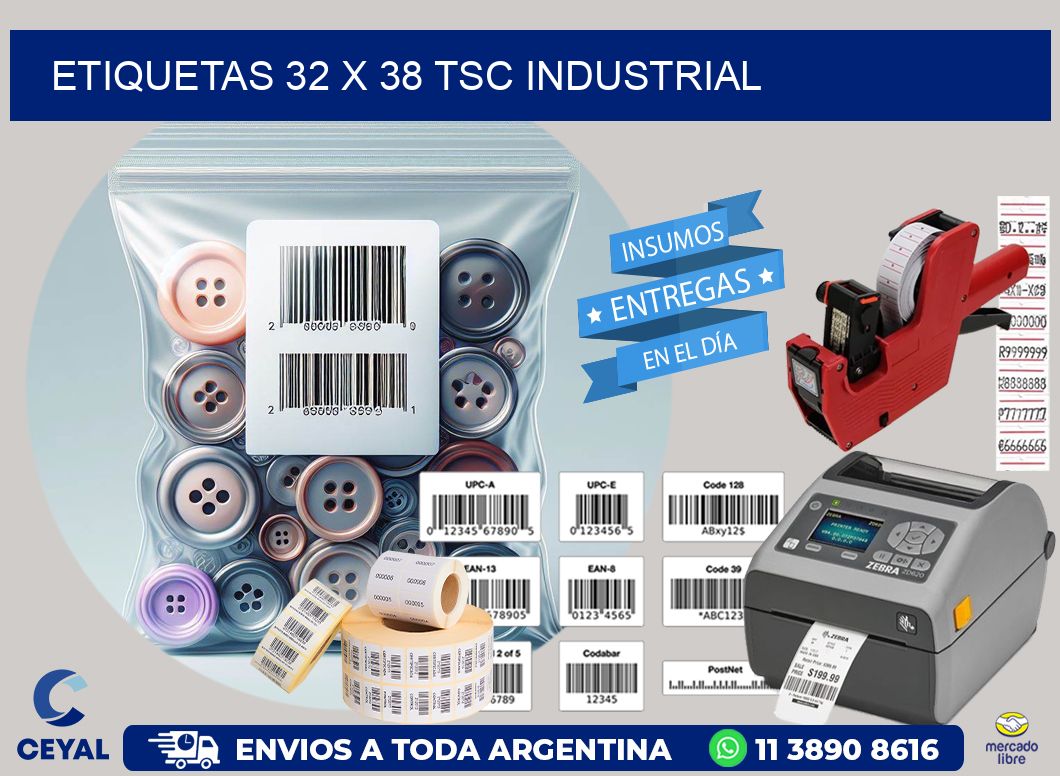 ETIQUETAS 32 x 38 TSC INDUSTRIAL
